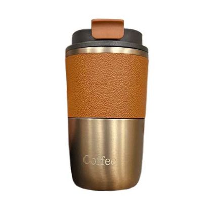 Picture of تراول ماگ مدل دور چرم گنجایش 420 میلی لیتر قهوه‌ای